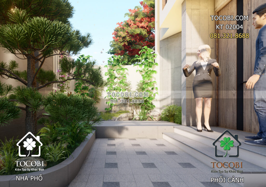 Nhà phố 2 tầng 1 tum hiện đại